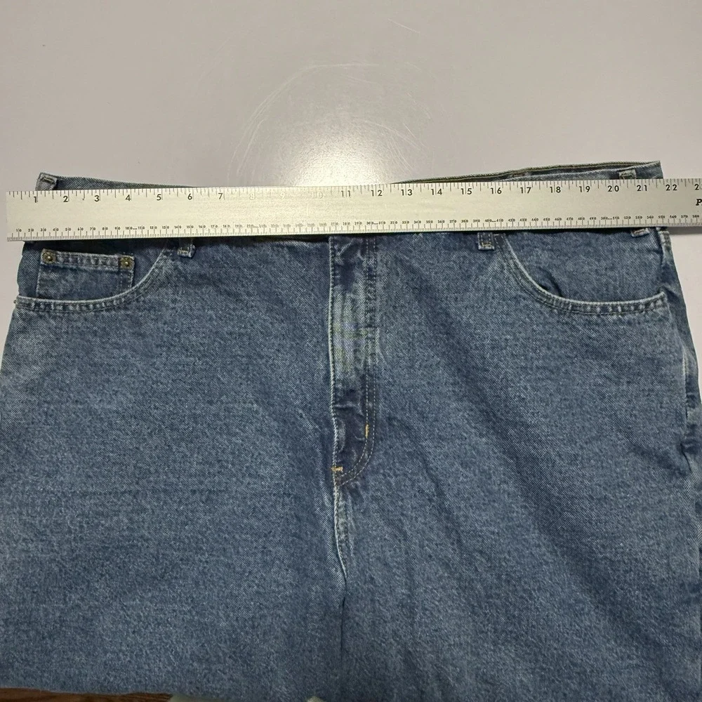 FULL BLUE Men's Flannel-Lined Jeans Medium Wash Straight Leg 100% Cotton 42 x 30